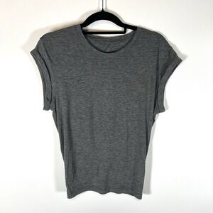 Lululemon Women's Gray Short Sleeve Split-Back Top Size S‎ Lightweight Athletic